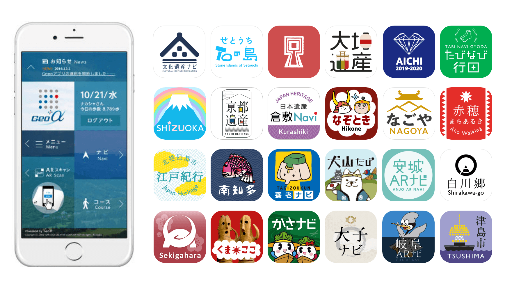 【Nakasha for the Future】現在リリースされている観光アプリの一覧