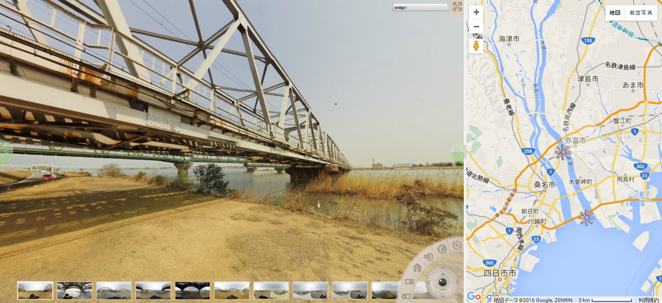 360°パノラマサンプル：鋼橋保守点検